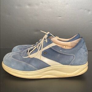 Finn Comfort Made in Germany Nubuck Leather Lace Up Shoe Blue Size 5 Wide
